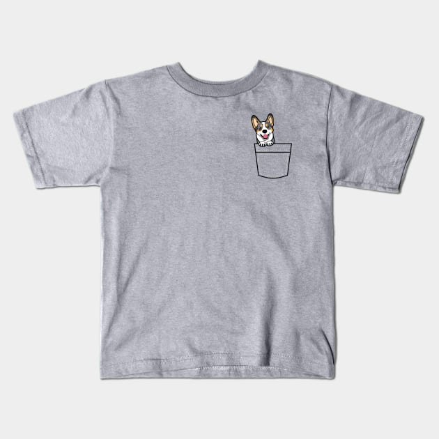 Blue Merle Corgi in My Pocket Kids T-Shirt by One30Creative